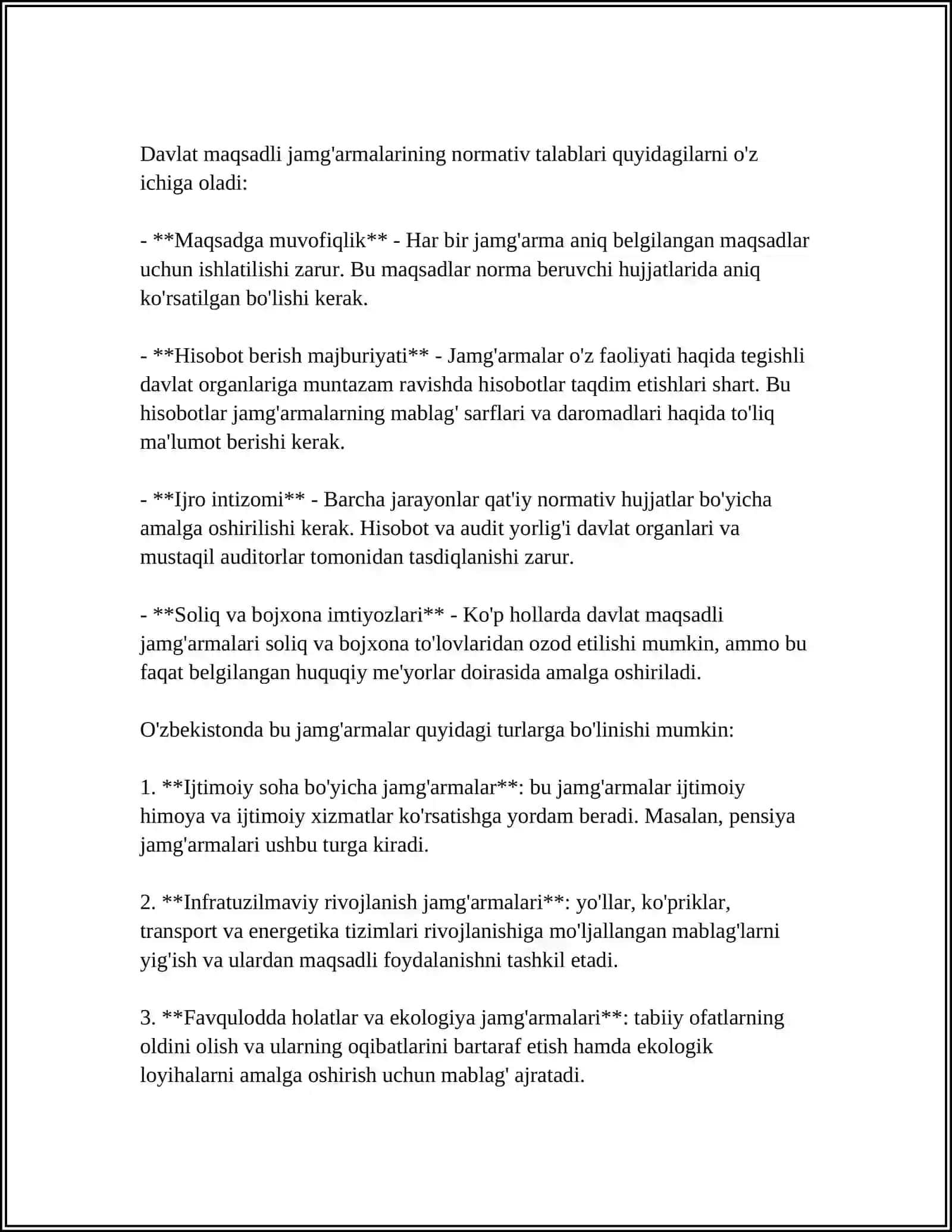 DAVLAT MAQSADLI VA BOSHQA BUDJETDAN TASHQARI JAMG ARMALARI BO'YICHA MOLIYAVIY NATIJALARI HISOBI 4