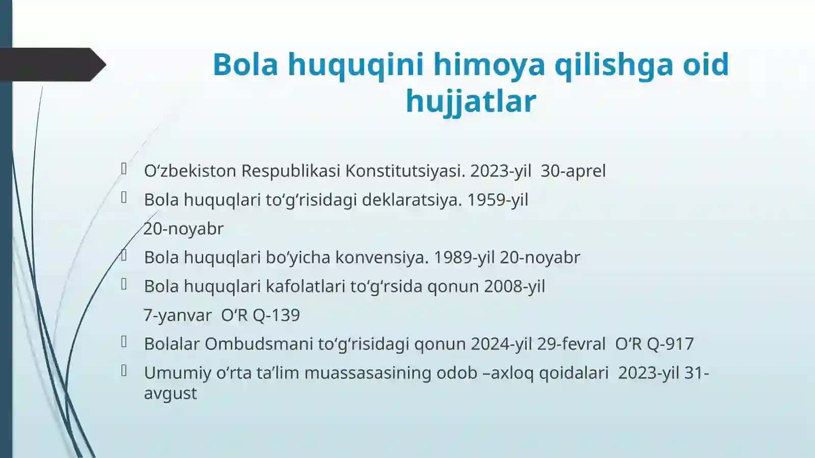 Maktabda bola huquqlarini himoyalash tizimini  yo‘lga qo‘yish 4