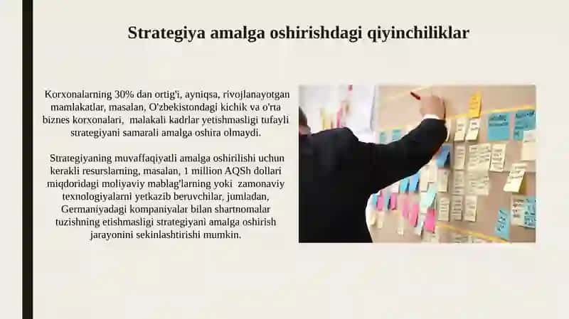 Korxonada strategik rejalashtirish muammolari 4