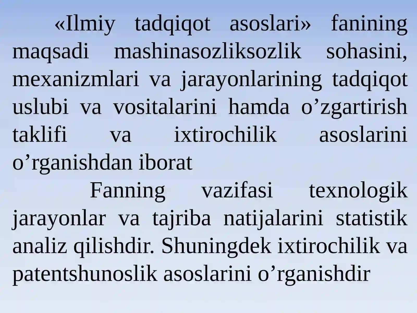 Fanning Maqsad va Vazifalari 4