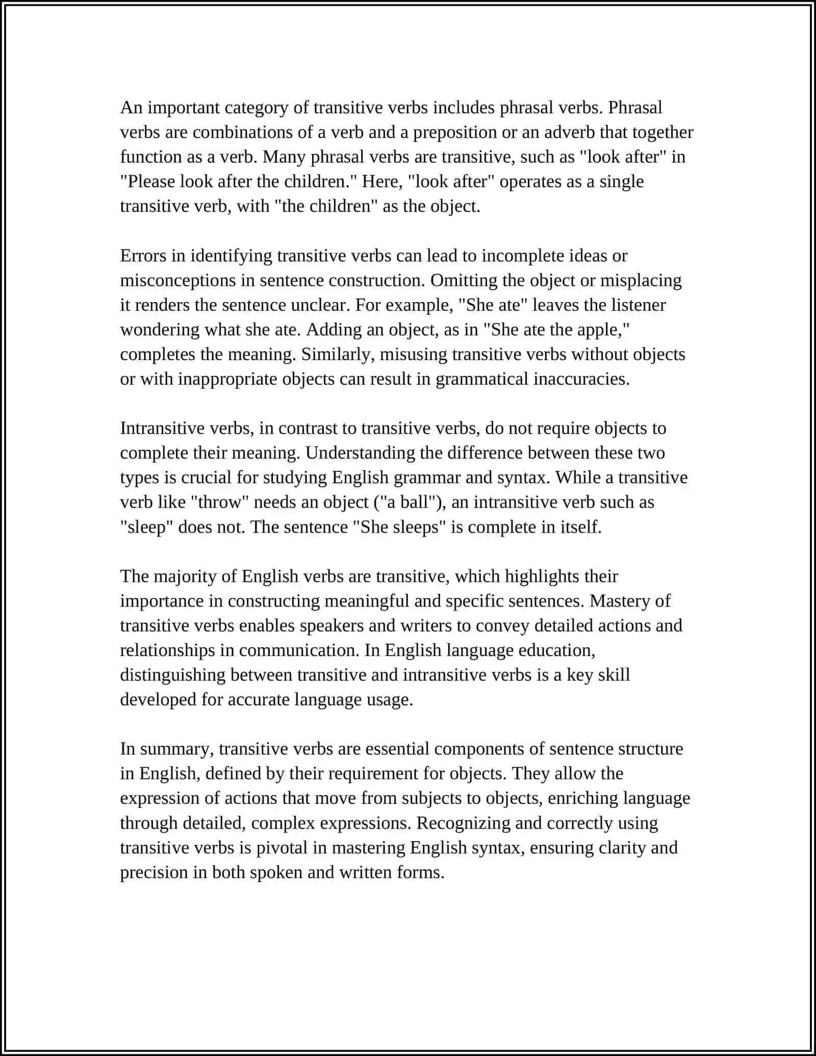TRANSITIVE AND INTRANSITIVE VERB 4