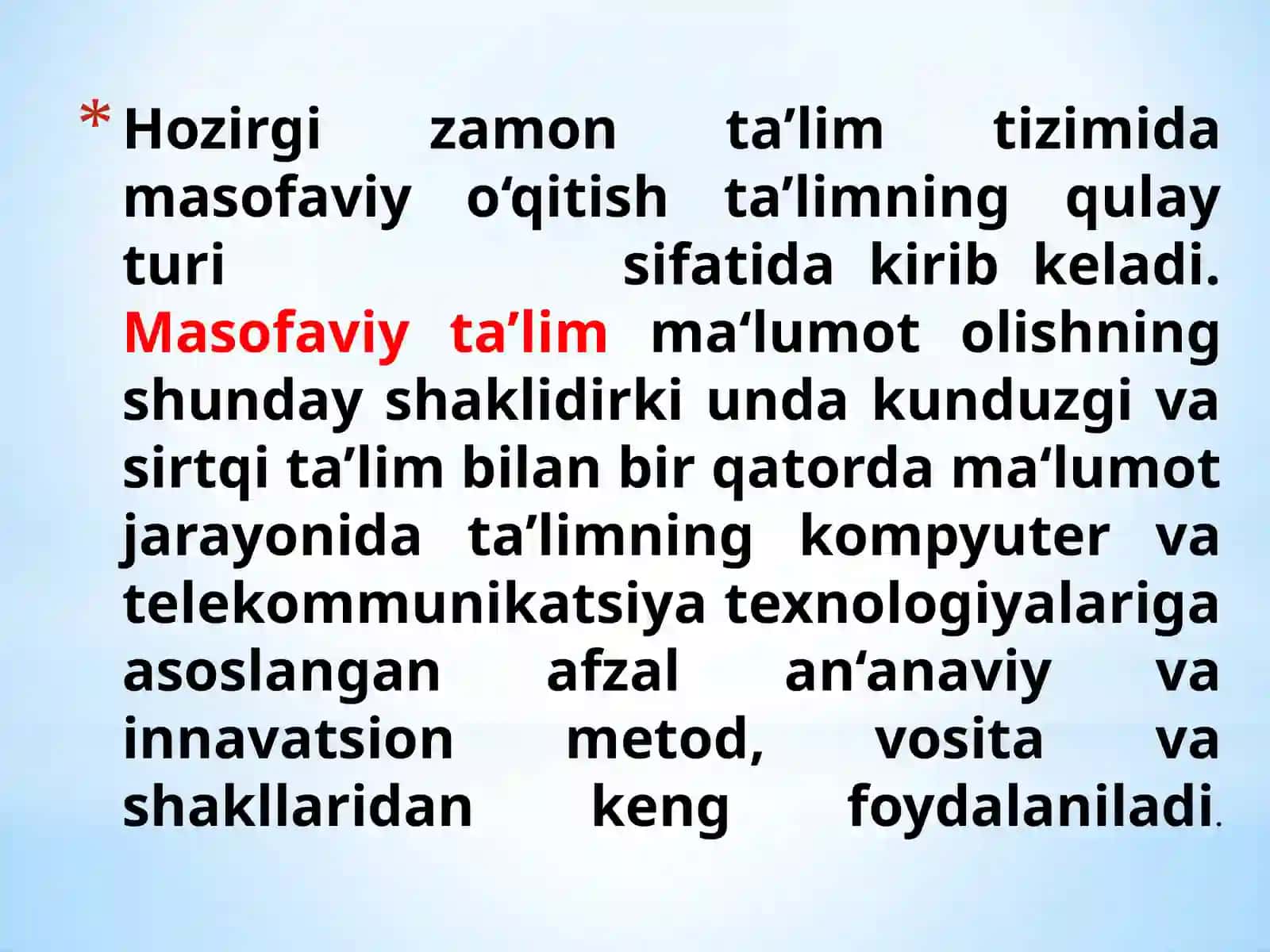Masofaviy ta`limni rivojlantirish istiqbollari 4