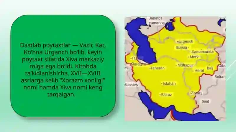 Xiva xonligining tashkil topishi va siyosiy hayoti (XVI –XIX asrning birinchi yarmi) 4