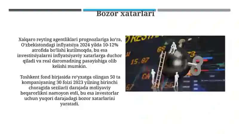 Investitsiya risklari xarakteristikasi va ularni boshqarish usullari 4