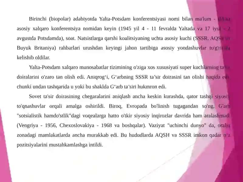 Yevropa mamlakatlari xalqaro va diplomatik munosabatlar tizimida 4