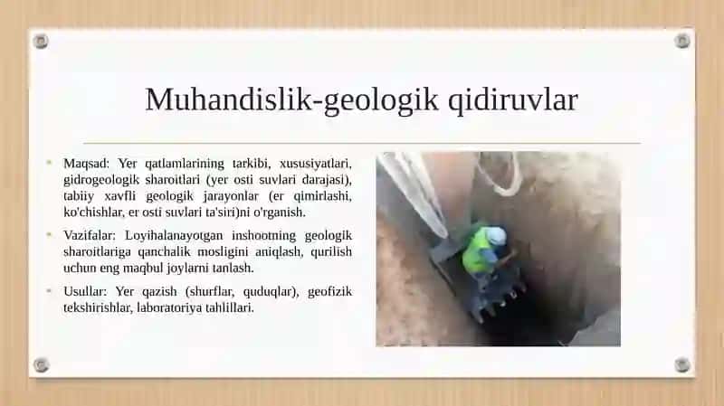 Muhandislik-geologik va muhandislik-geotexnika qidiruvlari 4