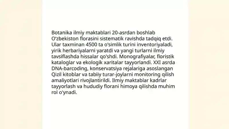 Oʻzbekistonda ekologiya va tabiiy fanlar boʻyicha ilmiy maktablarning tarixi va rivojlanishi 4