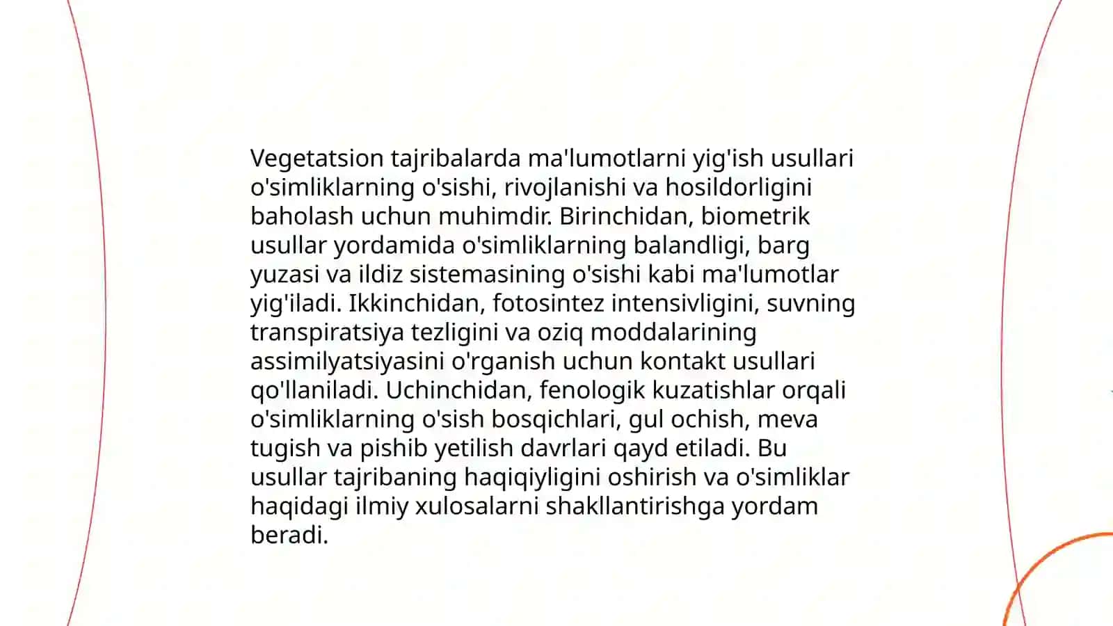 Dala va vegetatsion tajriybalarda statistik hisoblashlar olib borish 4