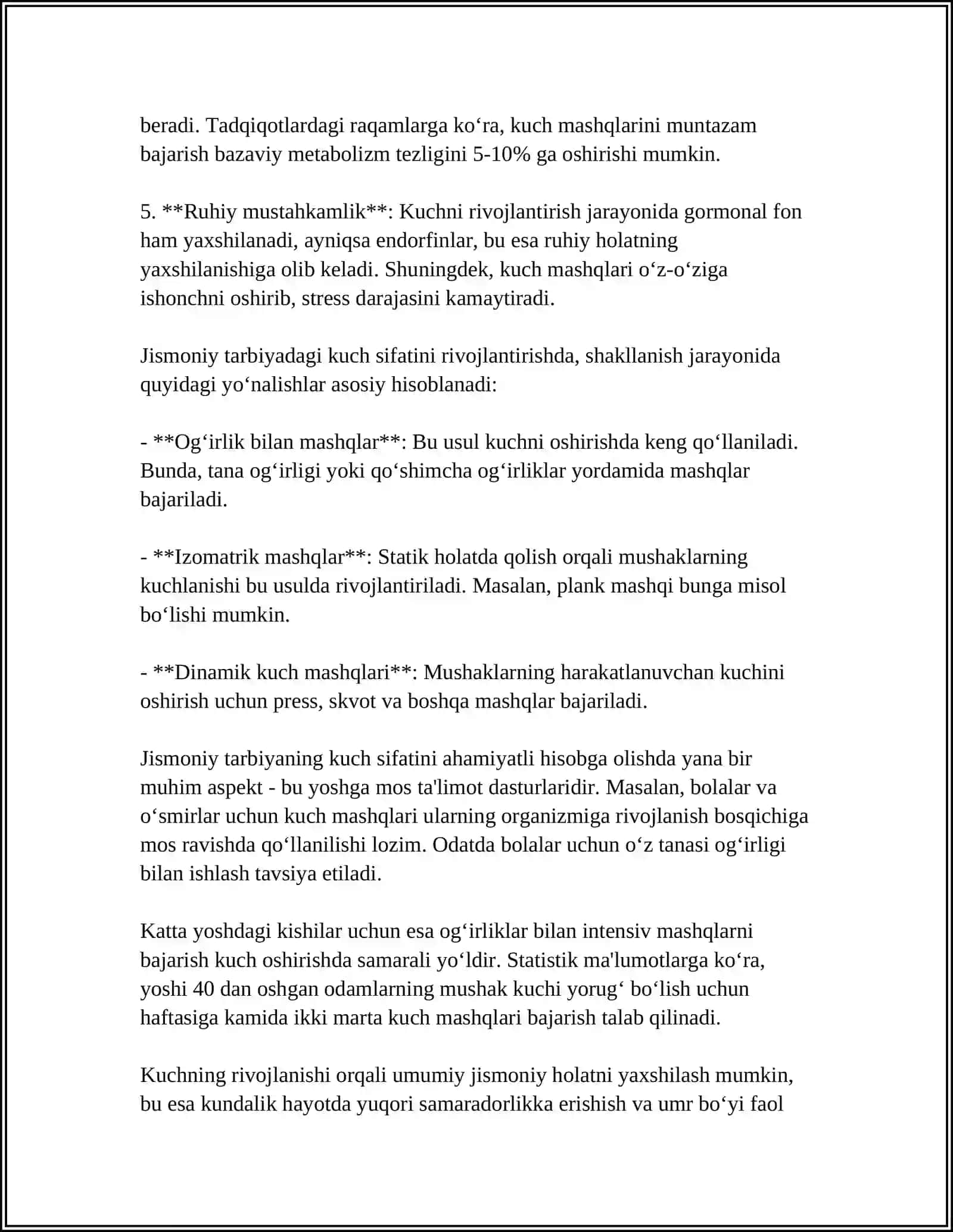 JISMONIY TARBIYADA KUCH SIFATI TURLARI VA RIVOJLANTIRISH USLUBIYATI 4
