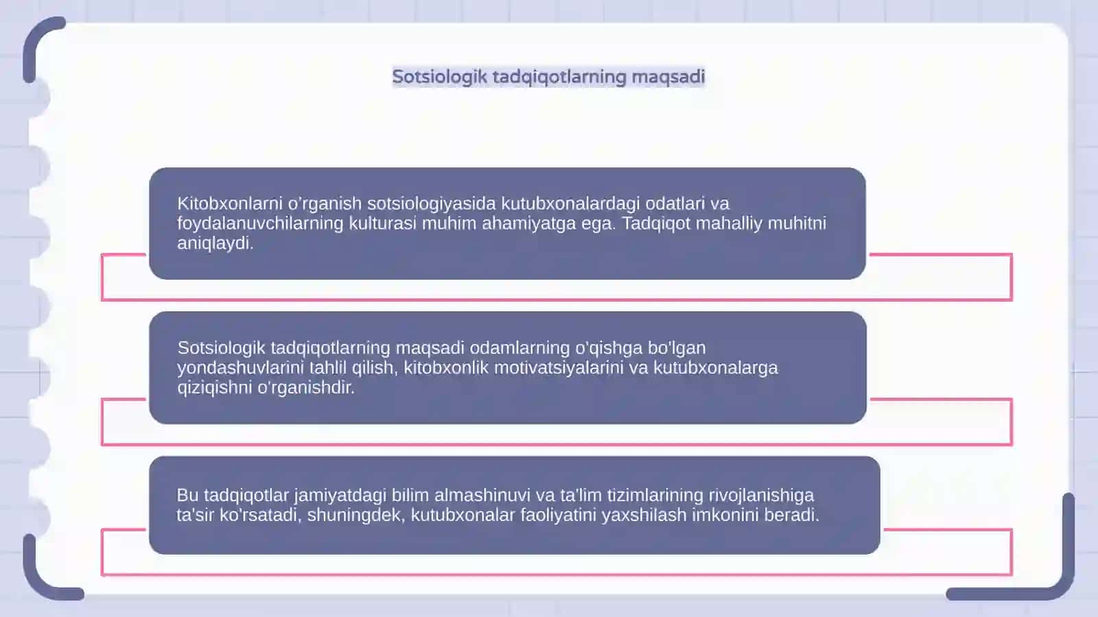 Kutubxonalarda kitobxonlarni o’rganish sohasidagi sotsiologik tadqiqotlar 4