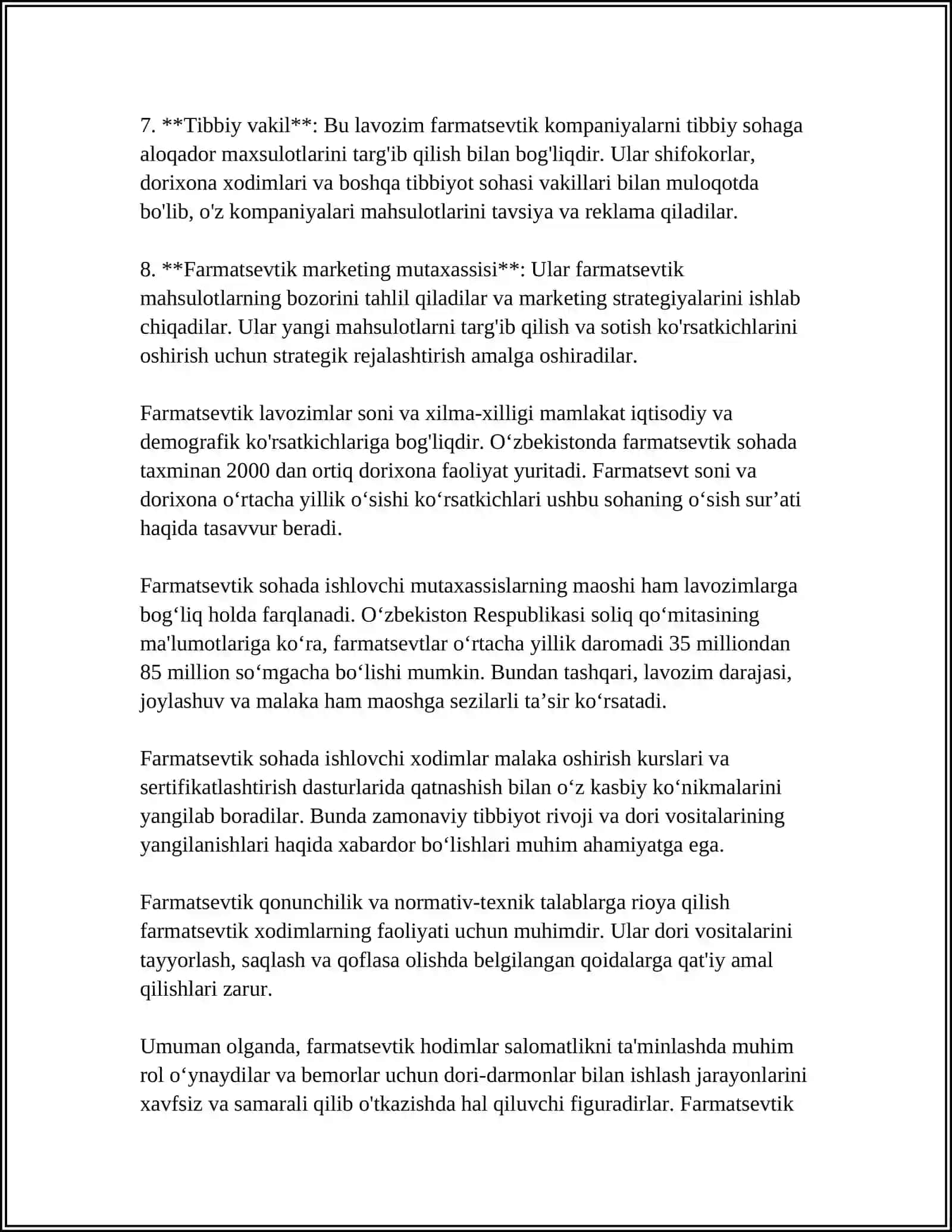 Farmatsevtik Xodimlar Nomenklaturasi 4