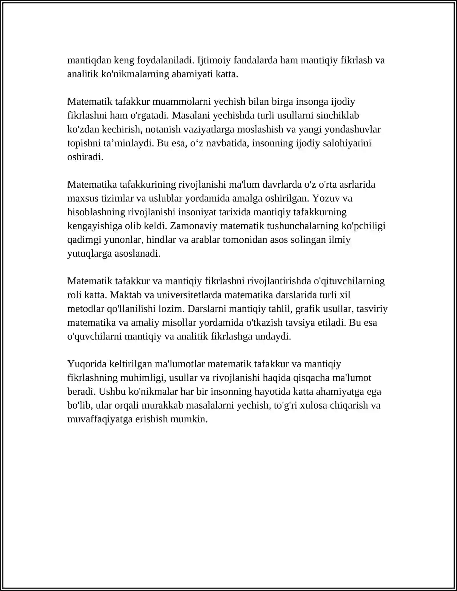 BOSHLANG’ICH SINFDA MATEMATIKA ÒQITISH METODLARI 4