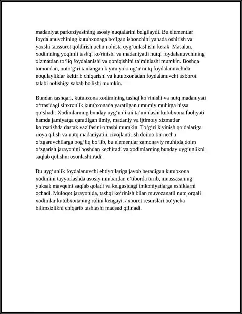 Kutubxona Xodimlarining Tashqi Ko‘rinishi va Nutq Madaniyatining Sinxronligi 4
