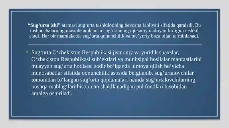 Sug’urtalashning iqtisodiy mohiyati va funksiyalari. Risk va ularning sug’urtadagi o’rni 4