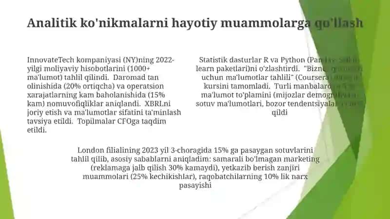 Mustaqil Tahlil Ko'nikmalarini Egallash 4
