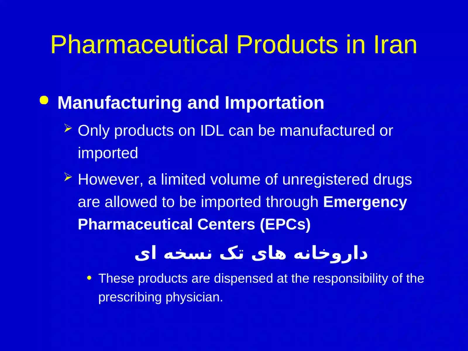 Pharmaceutical Products in Iran 4