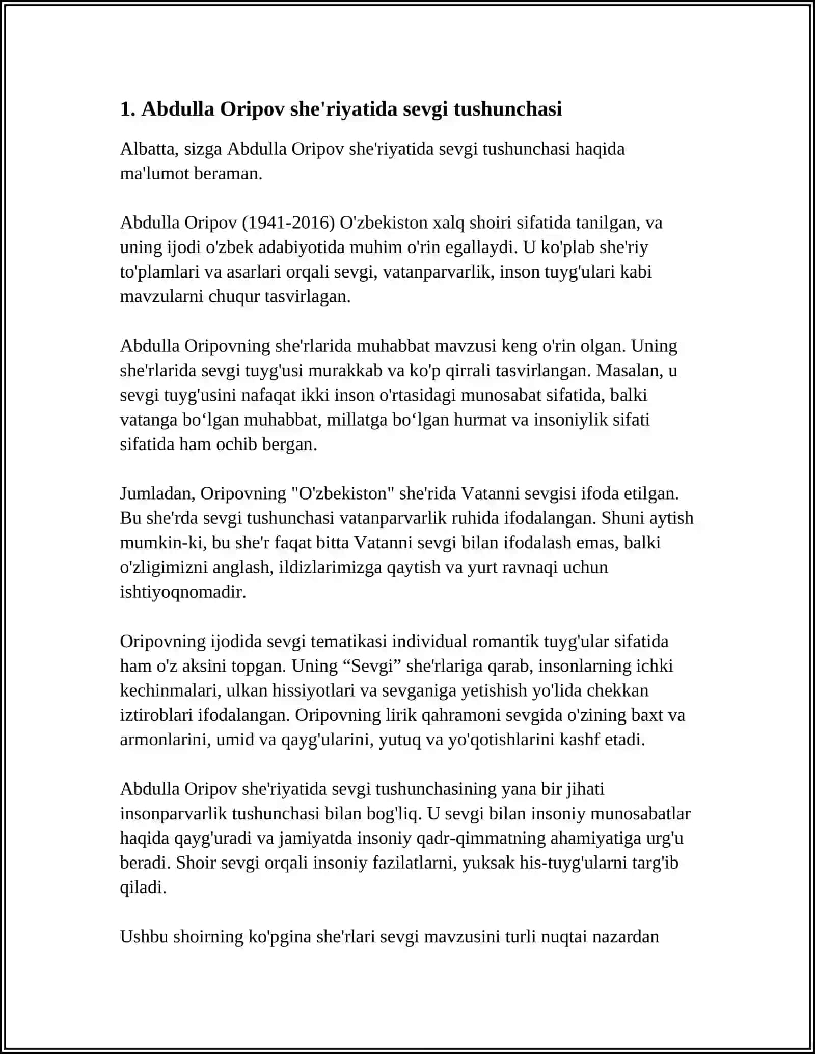ABDULLA ORIPOV SHE'RIYATIDA MUHABBBAT TARANNUMI 4