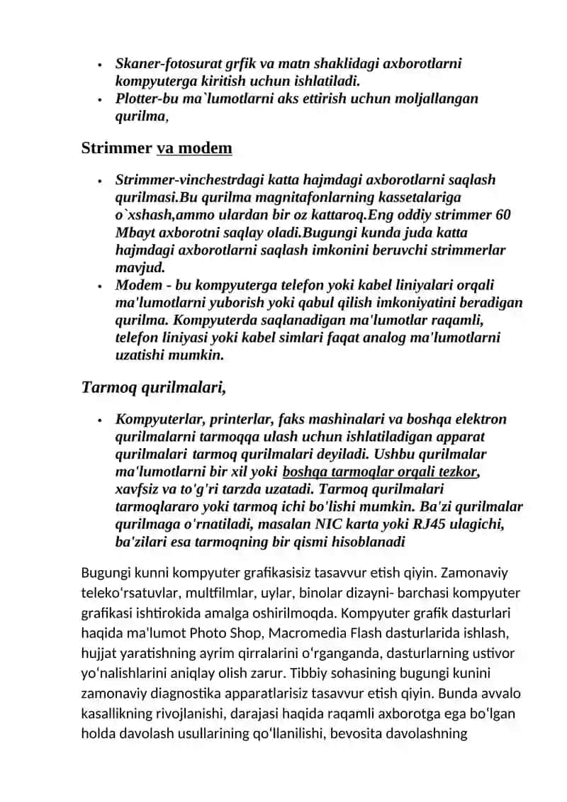 Kompyuter qo‘shimcha qurilmalarining tibbiy ta‘limda va tibbiyotda qo‘llanilishi 4