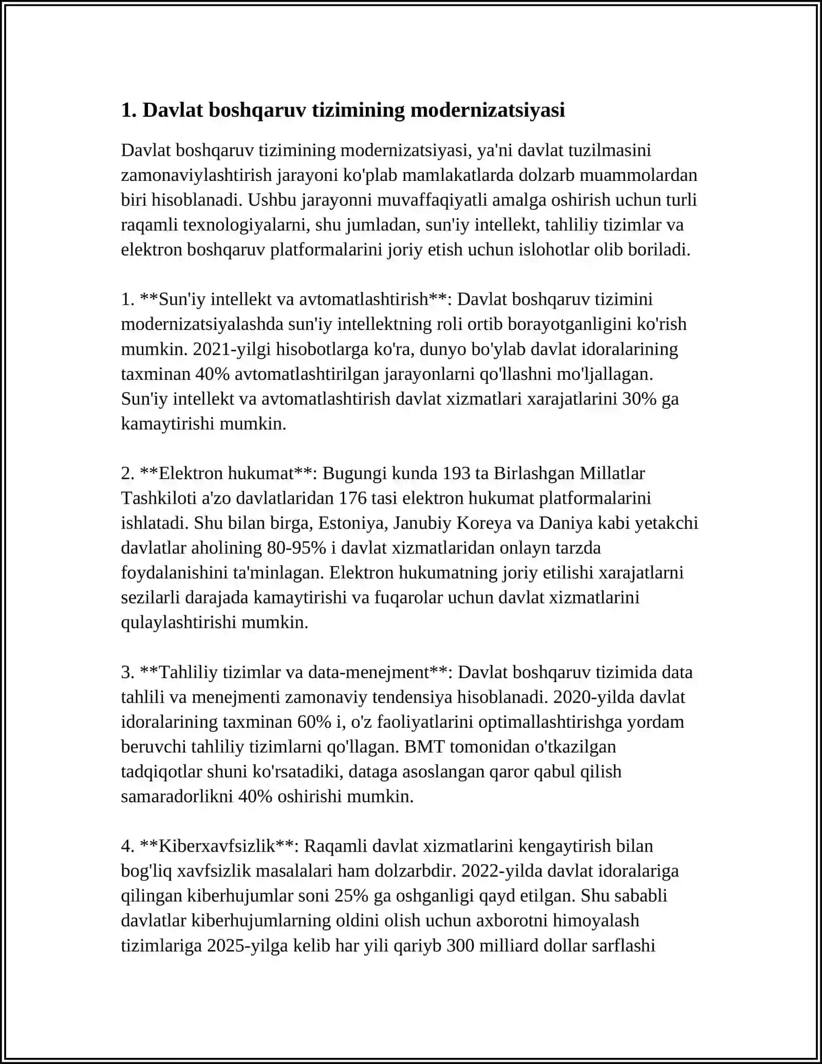 MUSTAQILLIK YILLARIDA DAVLAT BOSHQARUV TIZIMIDA AMALGA OSHIRILGAN ISLOHOTLARNING XUSUSIYATLARI 4