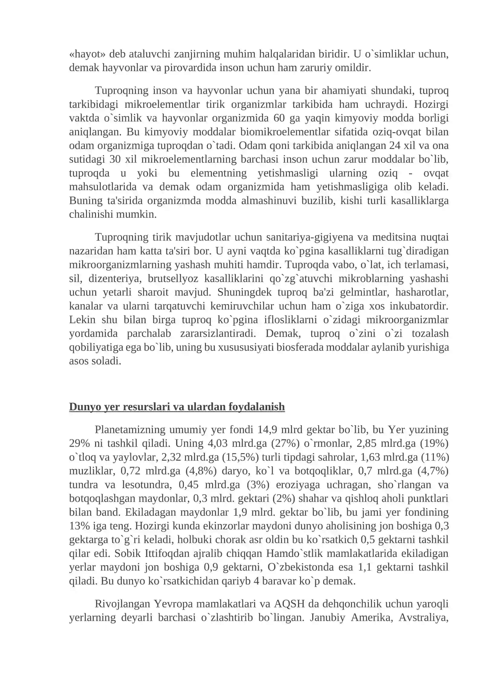 YER RESURSLARIDAN FOYDALANISH VA ULARNI MUHOFAZA QILISH 4