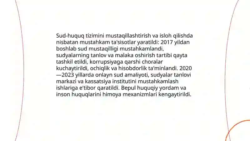 Sh.Mirziyoyev tashabbusi bn oʻtkazilayotgan ijtimoiy-siyosiy islohotlar 4