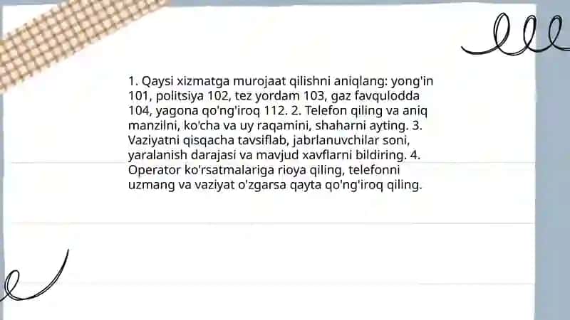 Xavfli vaziyatlarda qanday harakat qilish kerak? 4