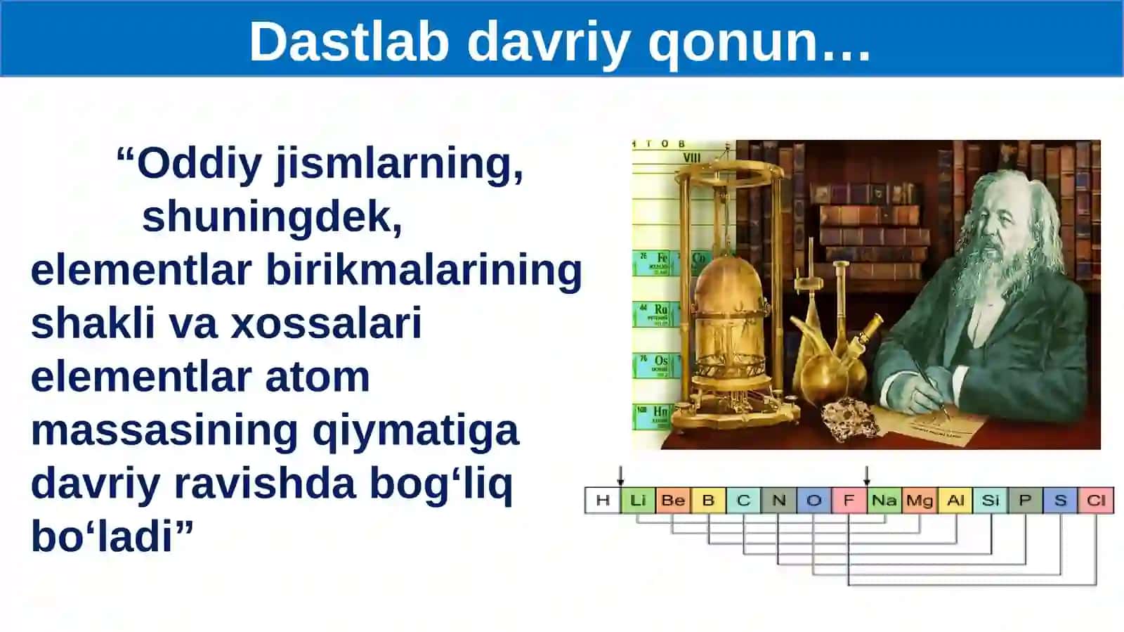 Elementlar davriy sistemasi va davriy qonun 4