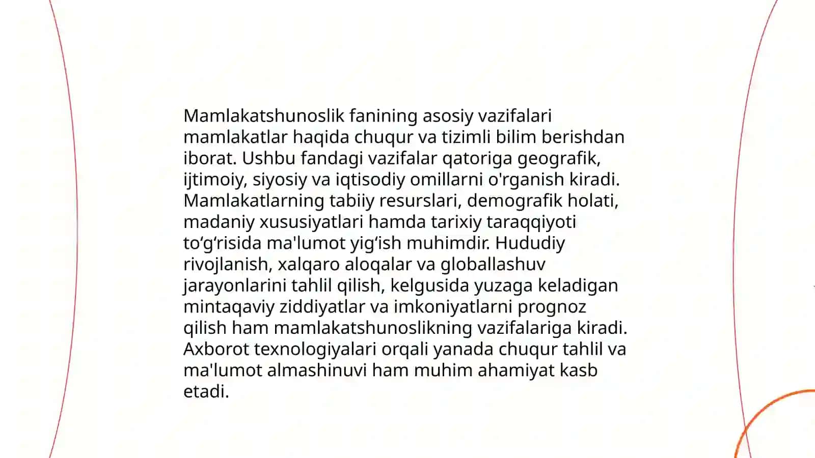 Mamlakatshunoslik fanining maqsad va vazifalari 4