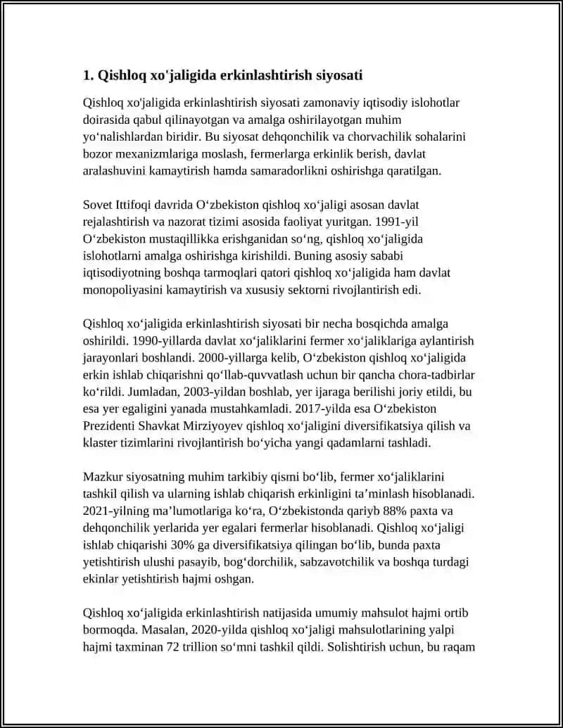 MUSTAQILLIK YILLARIDA QISHLOQ XO'JALIGI VA SANOAT SOHASIDAGI O'ZGARISHLAR 4