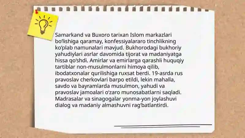 Oʻzbekistonda konferensiyalararo diniy bagʻrikenglikning tarixiy tajribasi 4