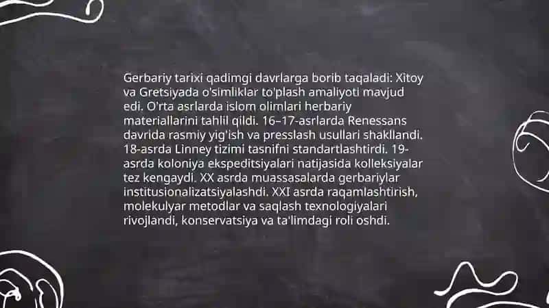 Gerbariy tayyorlash va tayyorlash usullari haqida maʼlumot berish 4