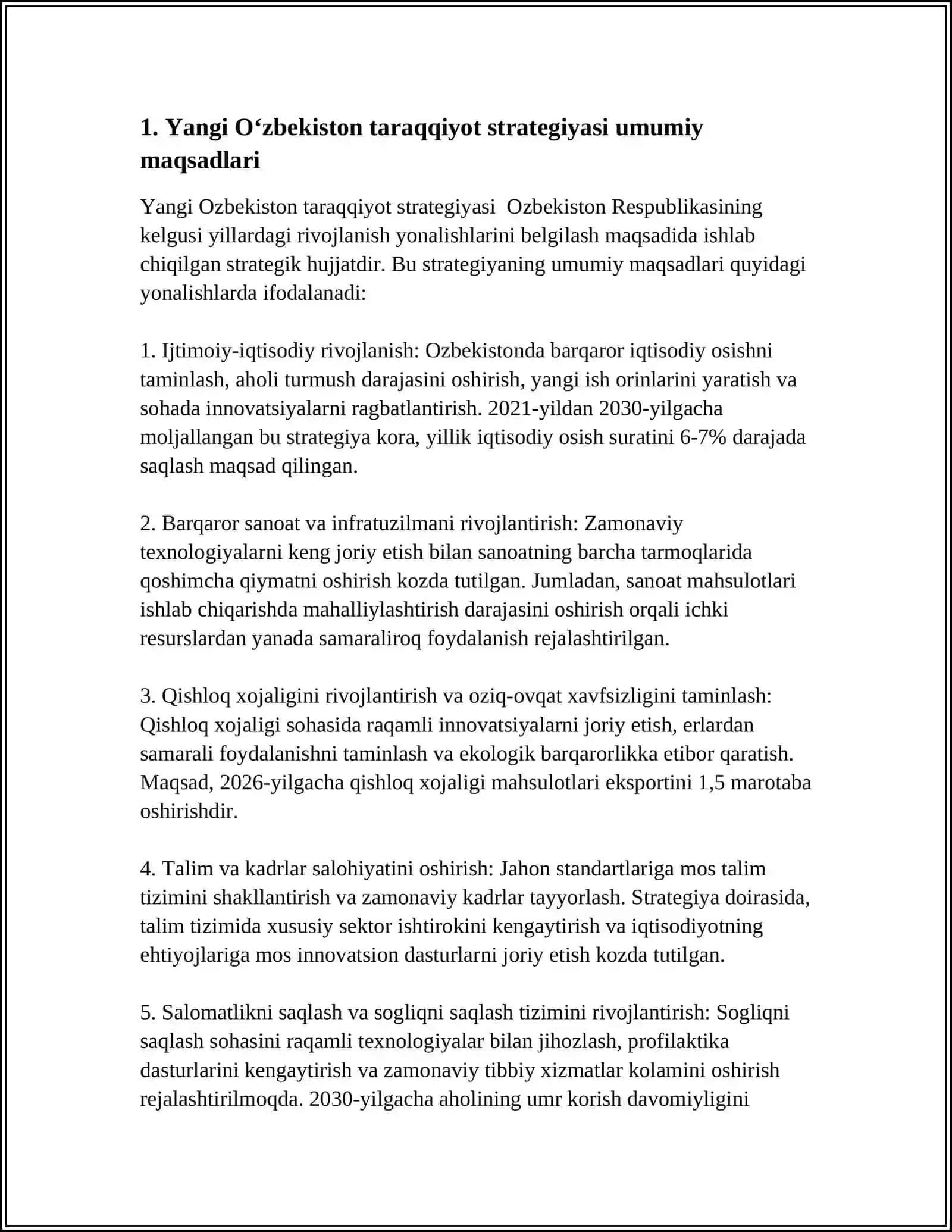 YANGI O‘ZBEKISTON TARAQQIYOT STRATEGIYASI ASOSIDA JADAL TARAQQIYOT VA YANGILANISH SARI MAVZUGA SAVOL JAVOB SLAYD TAYYORLASH 4