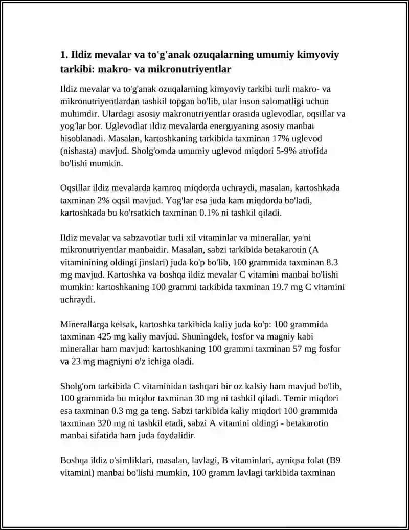 ILDIZ MEVALI VA TÒGANAK OZUQALARINING KIMYOVIY TARKIBI VA TÒYIMLILIGINI 4