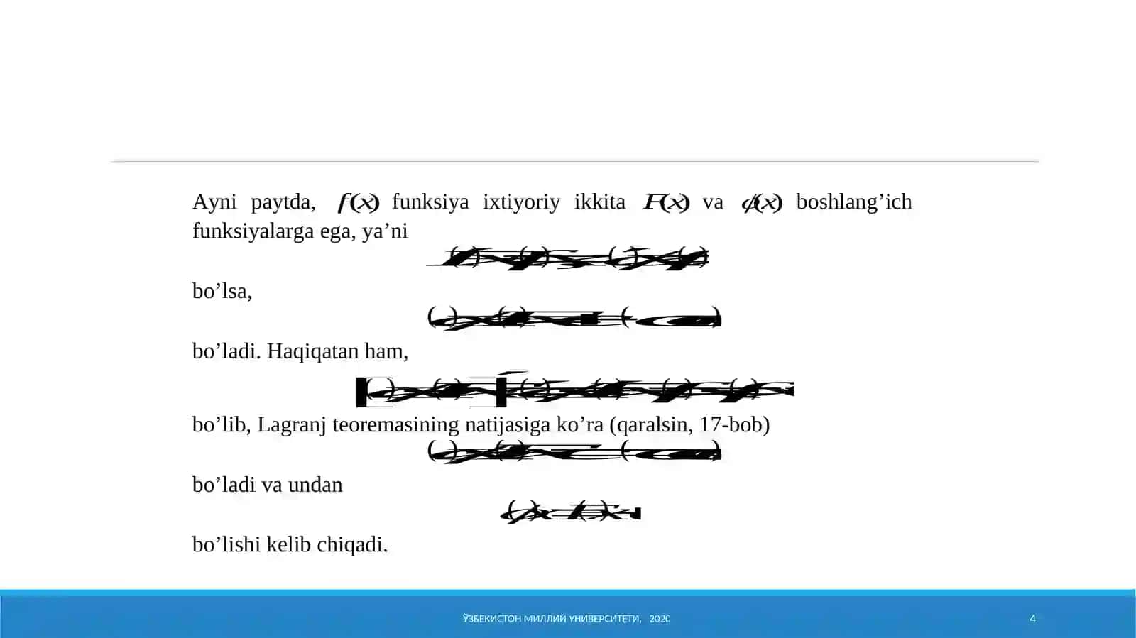 Kimyogarlar uchun matematika 1 4