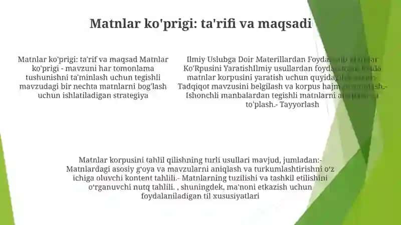 Ilmiy Uslubga Doir Materillardan Foydalanib Matnlar Ko'Rpusini Yaratish 4