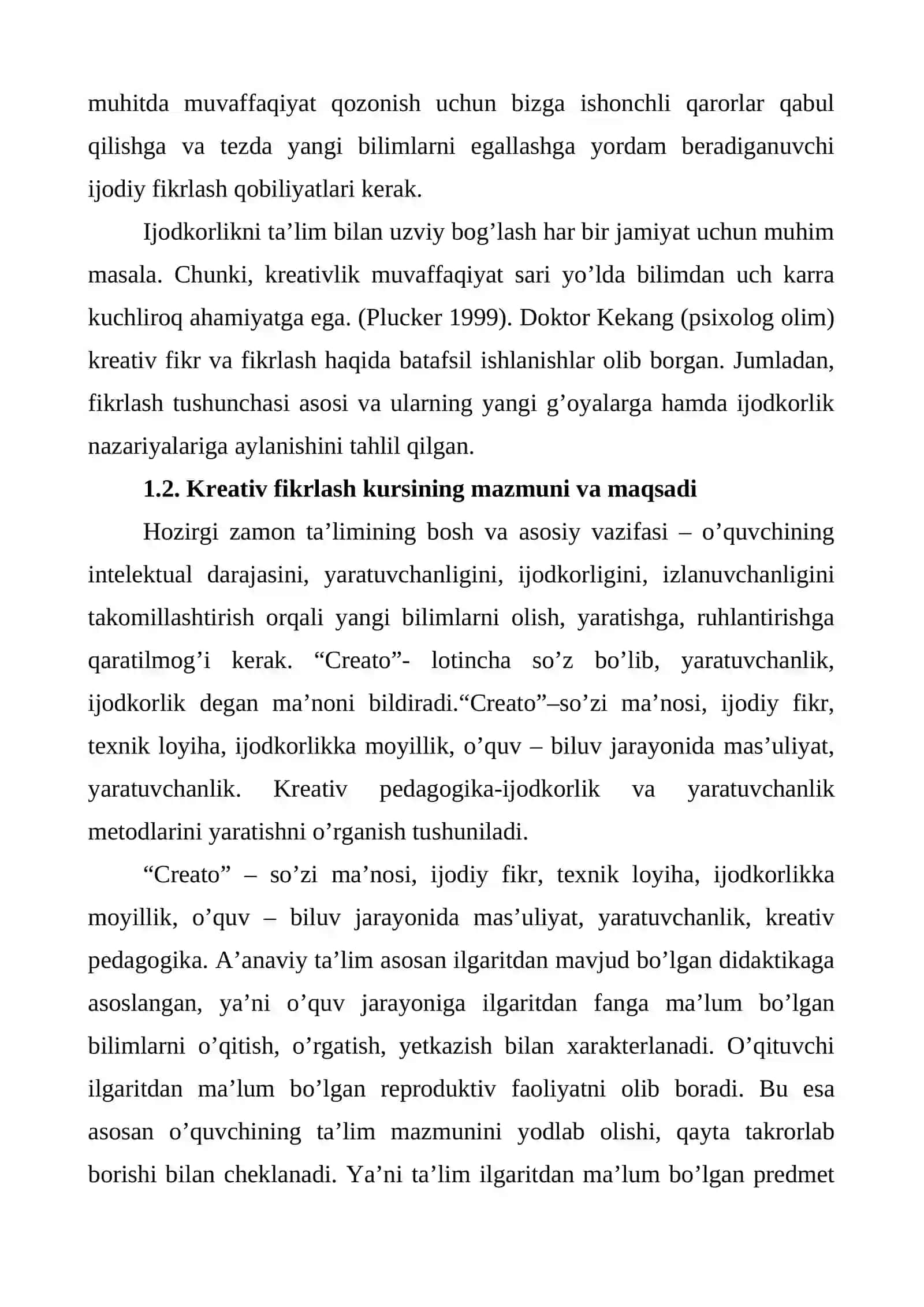 Kreativ fikrlash kursi 4
