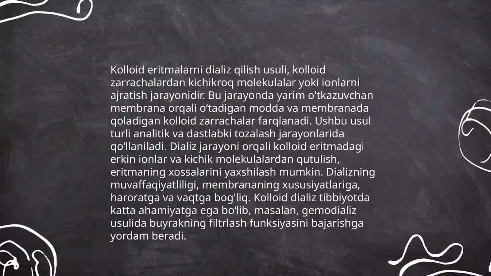 Kalloid sistemalarni dializ yo‘li bilan tozalash 4