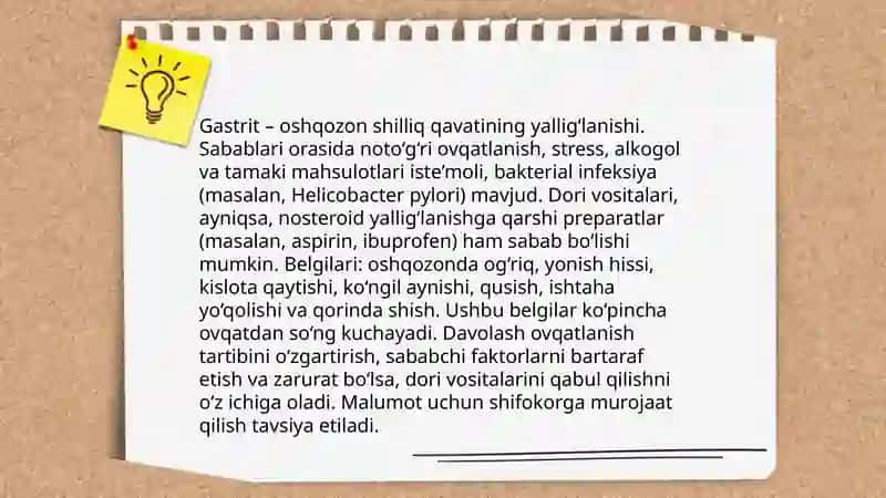 Qorindagi og‘riq (gastrit, enterokolit, 12 barmoqli ichak va oshqozon yarasi) 4