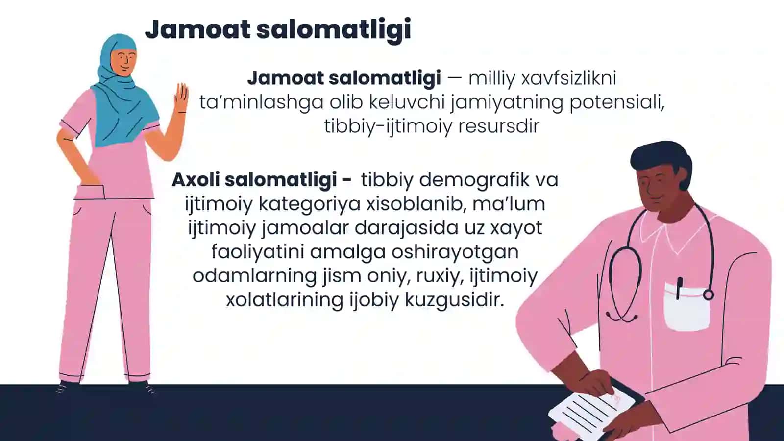 Jamoat salomatligi, asosiy tushunchalar. Aholi salomatligini belgilovchi omillar 4
