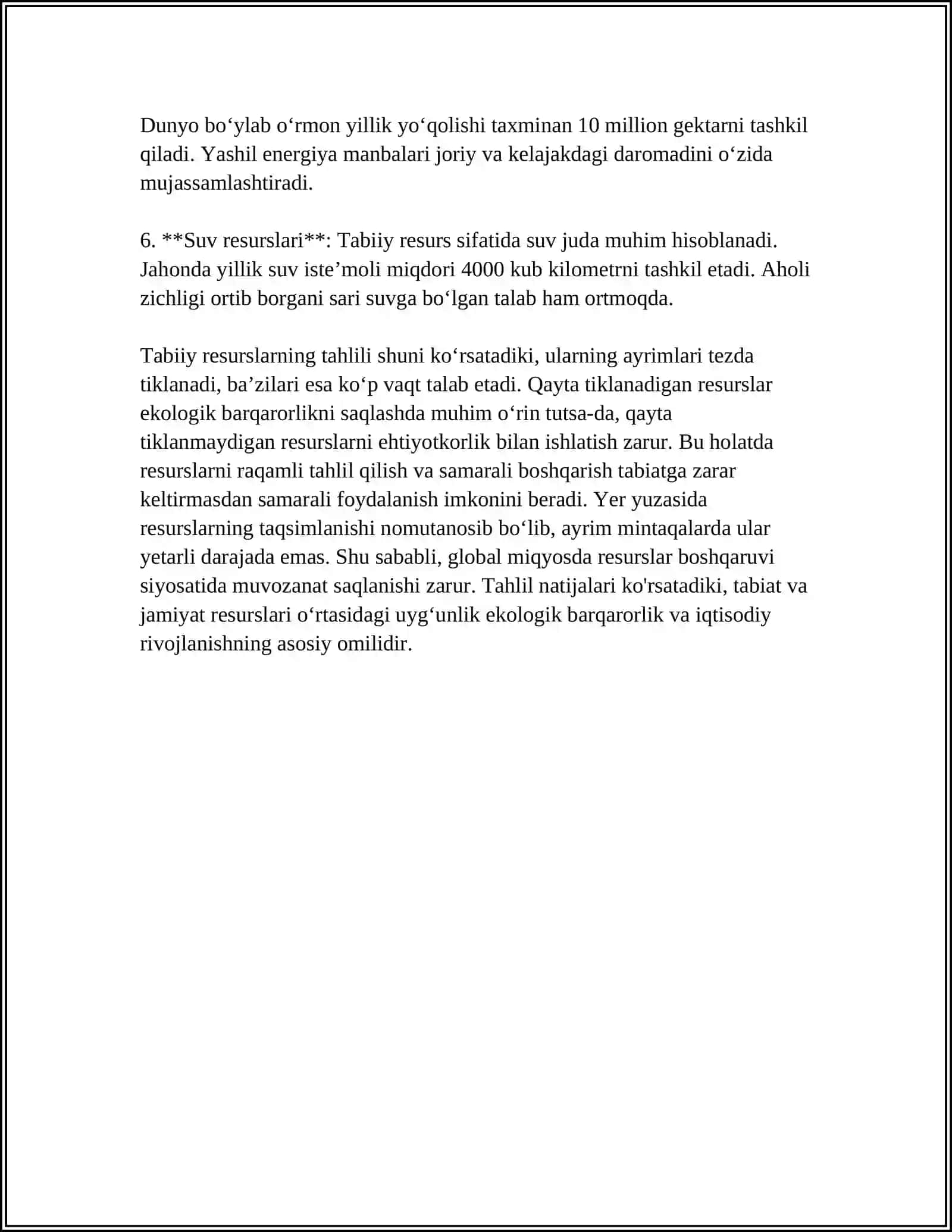 TABIIY RESURSLAR VA ULARDAN SAMARALI FOYDALANISHNING IQTISODIY VA EKOLOGIK XUSUSIYATLARI 4