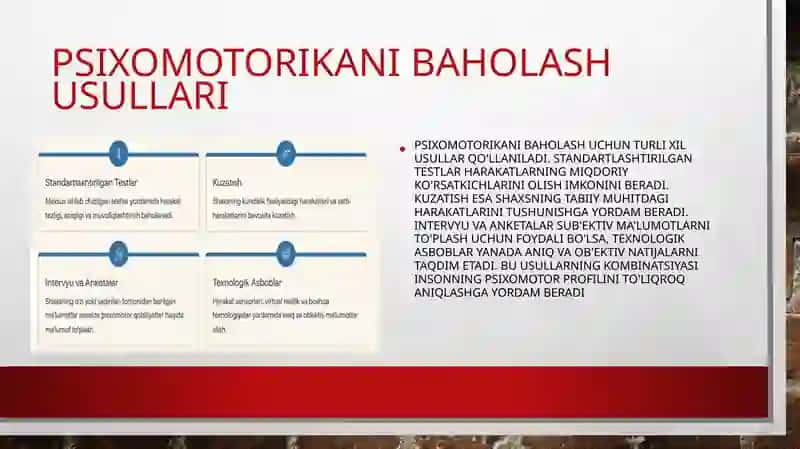Inson psixomotorikasi xarakteristikasini aniqlash 4