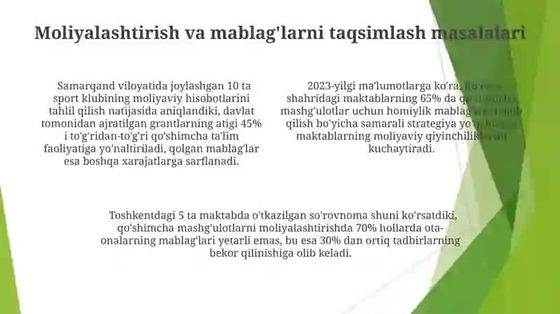 Qo'shimcha mashg'ulotlarni tashkil etish muammolari 4