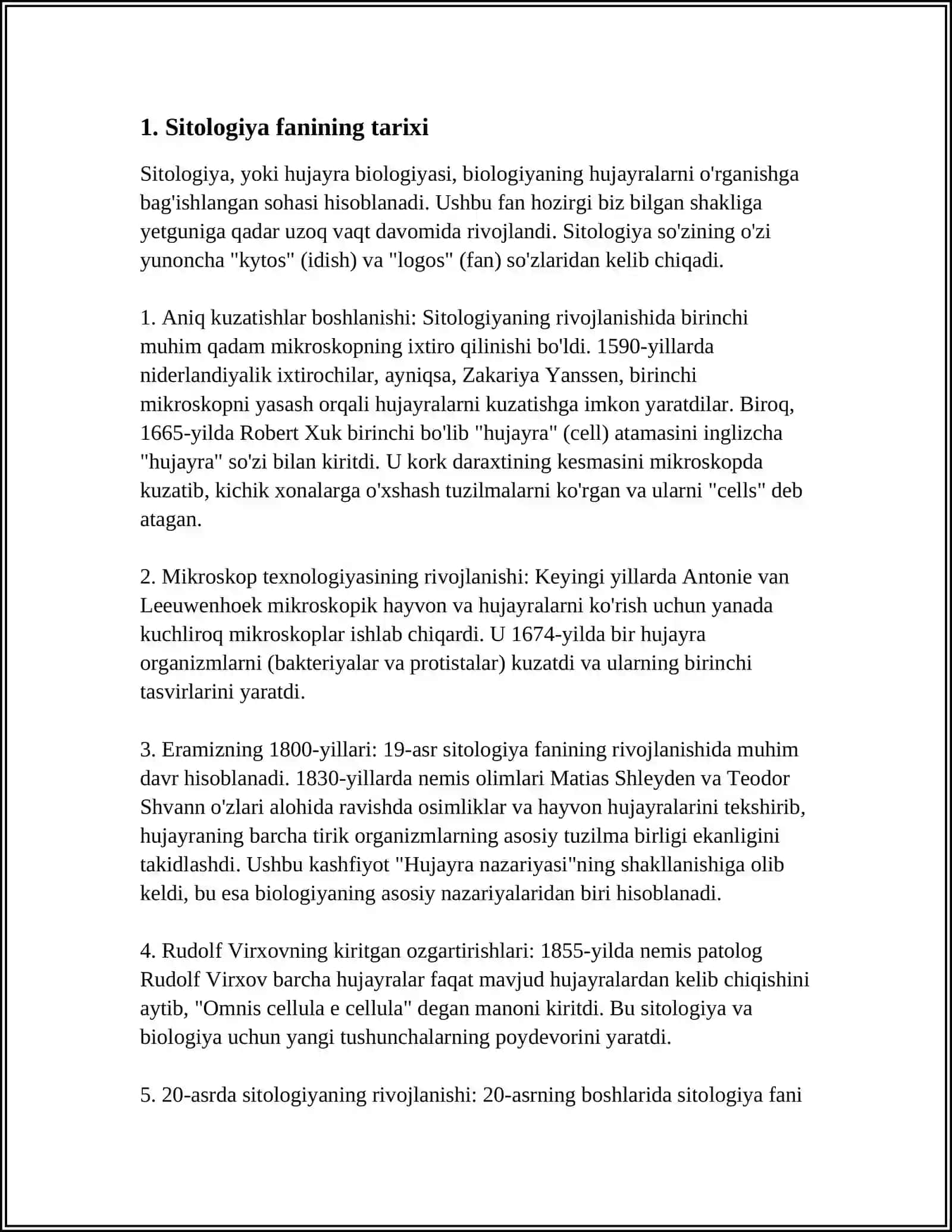 OʻZBEKISTON VA DUNYODA SITOLOGIYA FANINING RIVOJLANISHI 4