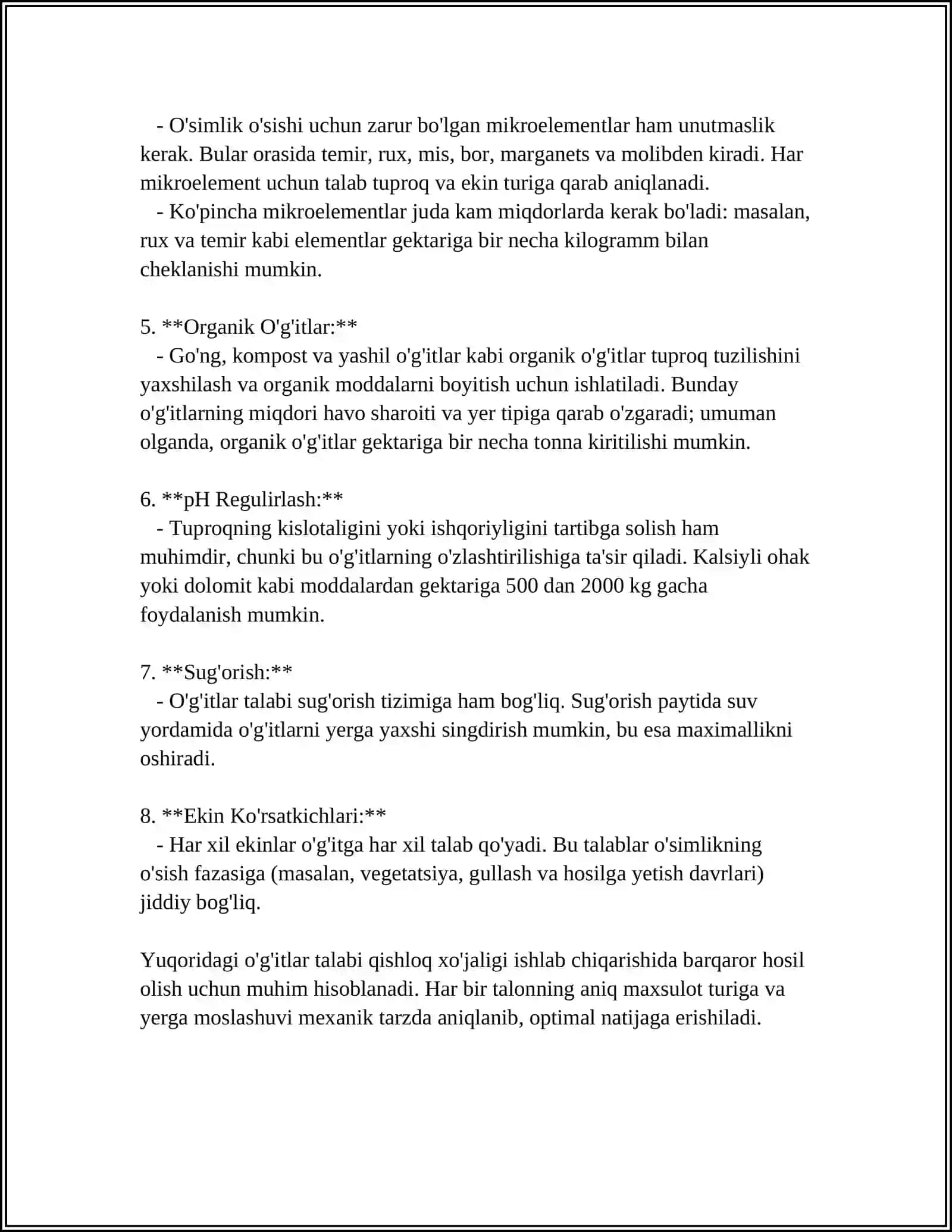 G'O'ZA O'SIMLIGINI VEGETATSIYA DAVRLARI USHBU DAVRLARDA MINERAL O'ĞITLARGA TALABI 4