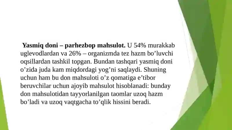 Yasmiq va burchoq don sifati morfologiyasi 4