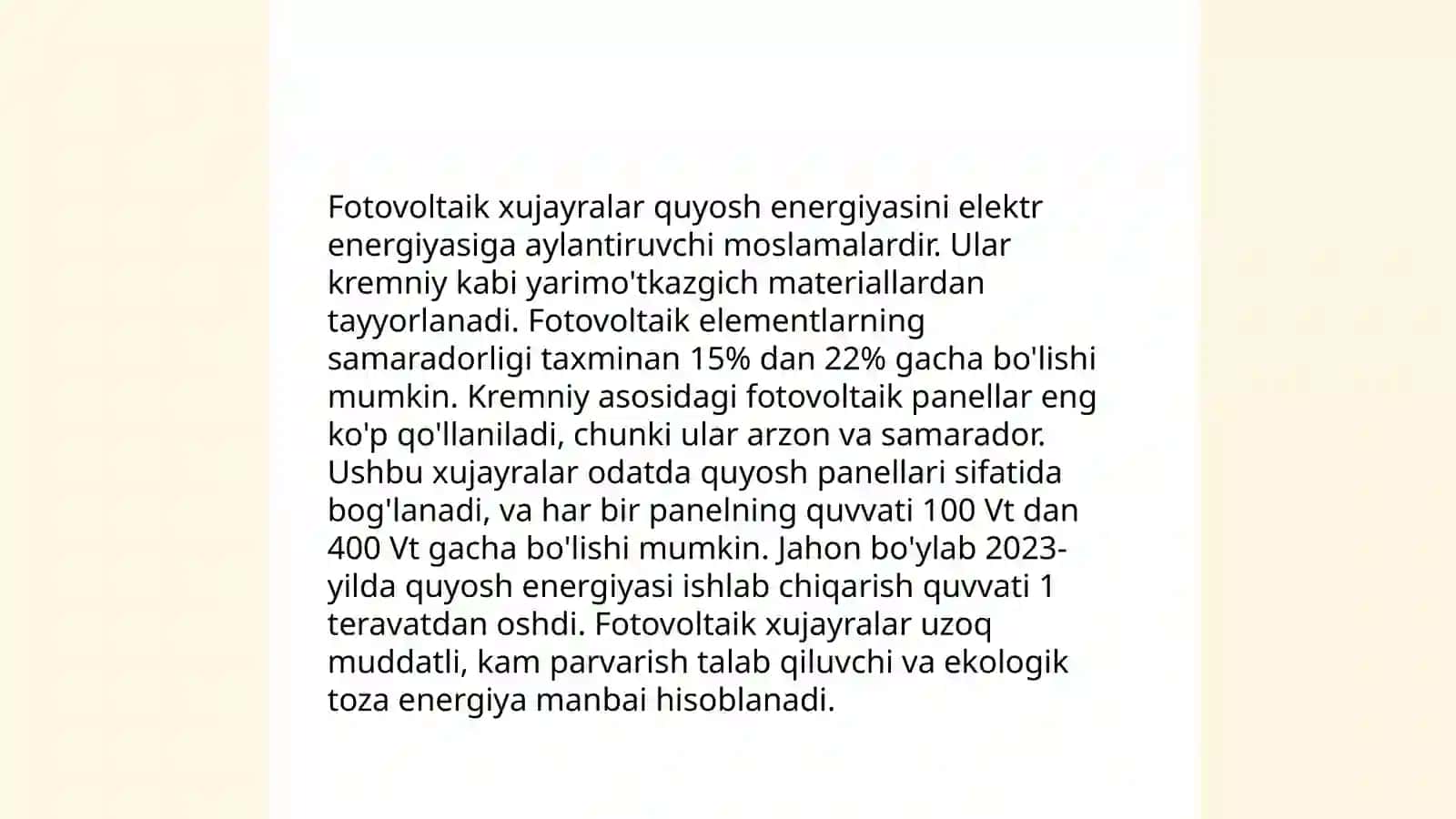 Quyosh fotoelektr tizimlari 4