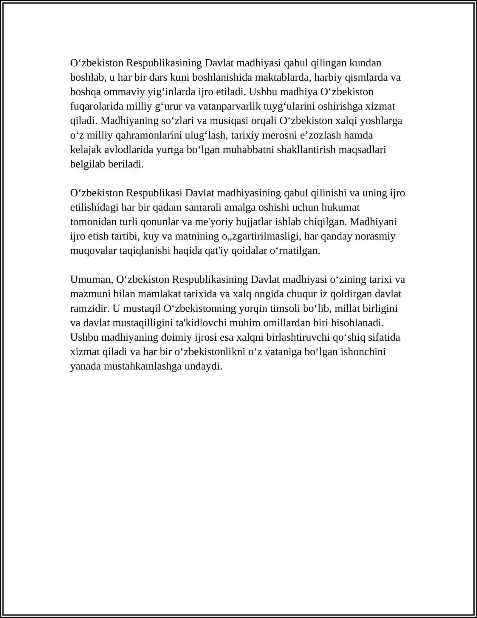 O‘ZBEKISTON RESPUBLIKASI OLIY TA’LIM FAN VA INNOVATSIYA VAZIRLIGI 4
