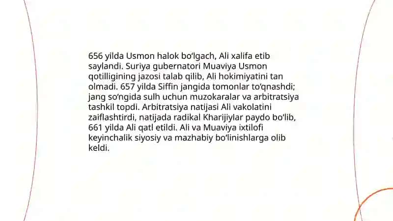 Islomda mazhablarning paydo bo’lishi, ilk ixtiloflar 4