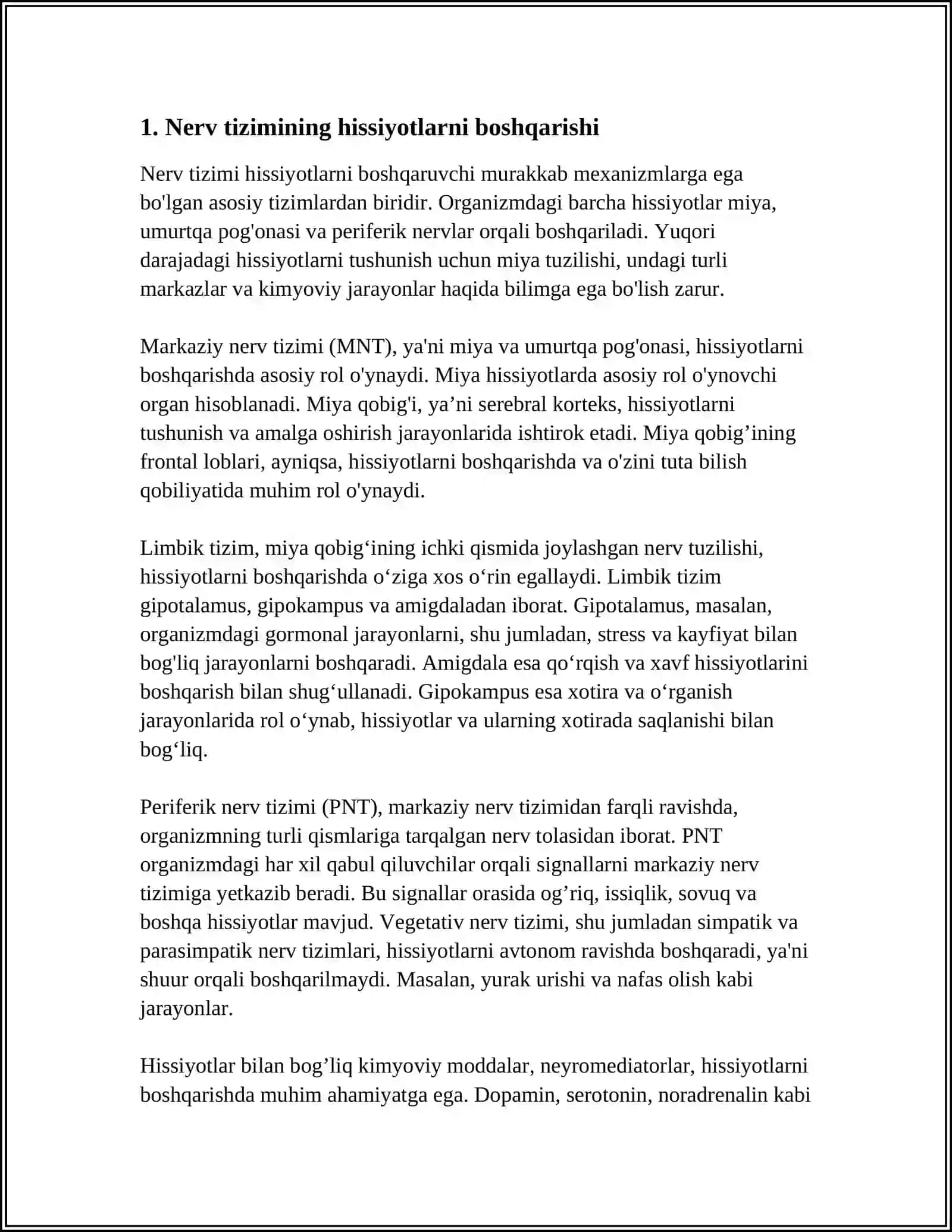 Nerv tizimining hissiyotlarni boshqarishi 4