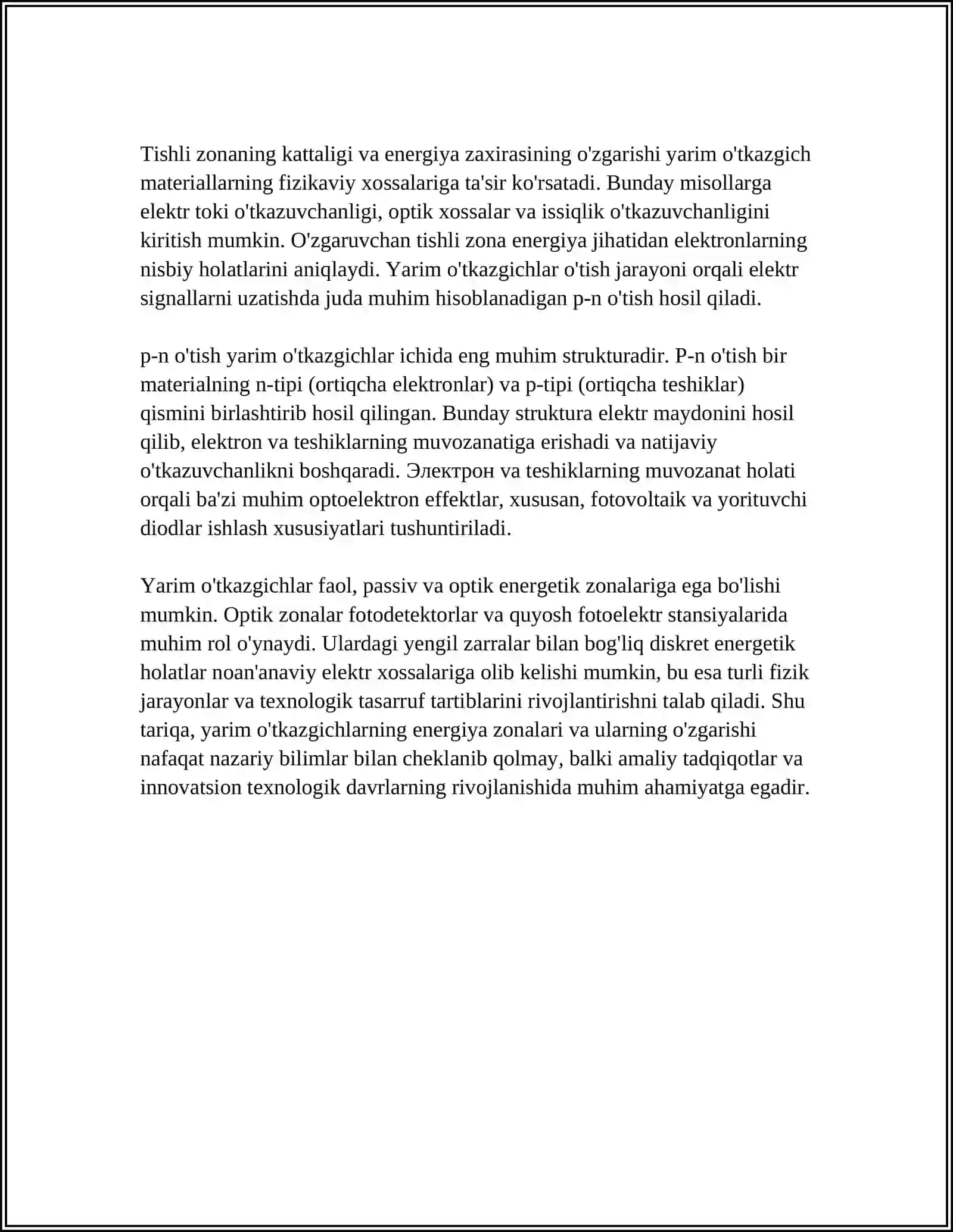 YARIM ÒTKAZGICHLAR 4